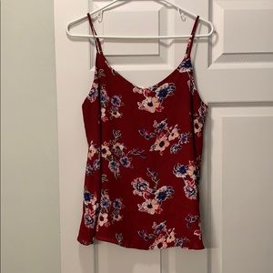 Pink Republic Red Floral Spaghetti Strap Tank Top
